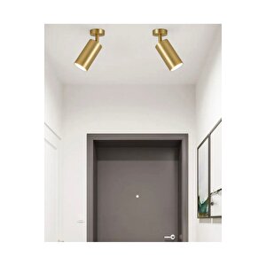 Modern Avize Tavana Sıfır Plafonyer Gu-10 Duy Eskitme Gold Avize