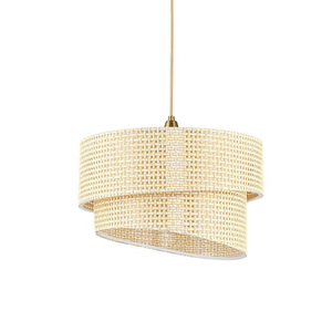 Rakkas Hasır Avize Asimetrik Sarkıt Ve Hasır Başlık Gold Metal Ayaklı Abajur Seti Hasır