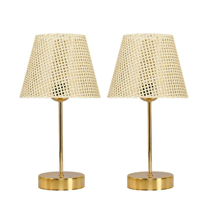 Rakkas Hasır Avize Asimetrik Sarkıt Ve Hasır Başlık Gold Metal Ayaklı Abajur Seti