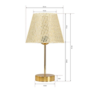 Rakkas Hasır Avize Asimetrik Sarkıt Ve Hasır Başlık Gold Metal Ayaklı Abajur Seti