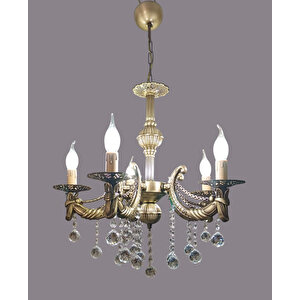 Kri̇stal Top Taşli Zi̇nci̇rli̇ Kollu Eski̇tme Kaplamali Metal Avi̇ze