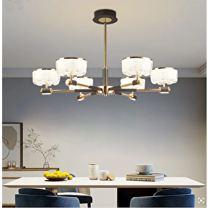 Ultra Modern Kristal Başlık 8 Kollu Led Avize