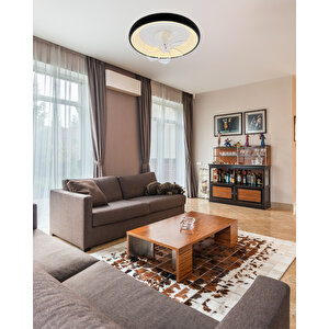 Hareketli Fan Led Avize Plafonyer, Üç Işıklı Ve Kumandalı 50 Cm Çap, Ev, Oda, Ofis, Dekoratif Aydınlatma