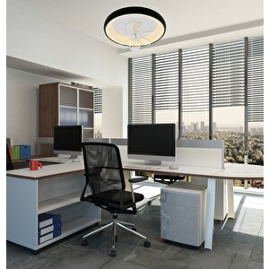 Hareketli Fan Led Avize Plafonyer, Üç Işıklı Ve Kumandalı 50 Cm Çap, Ev, Oda, Ofis, Dekoratif Aydınlatma