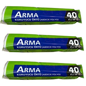 Arma Naylon Tadilat Boya Koruyucu Örtü Poşet Folyo - 4x10 Metre - 40 M2 - 3 Paket