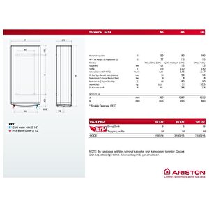 Ariston Velis Pro 80 Eu 80 Lt Termosifon