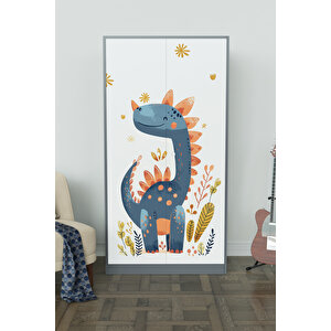 Minik Dino Design "calista" Gardırop 5 Raflı Askılı Çocuk Odasi Elbise Dolabı Antrasit