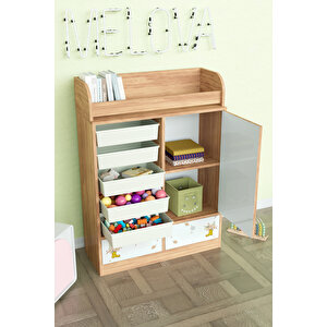 Adorable Design "melova" 5 Sepetli 2 Çekmeceli Çok Amaçlı Oyuncak Dolabı Ahşap