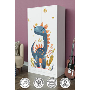 Minik Dino Design "calista" Gardırop 5 Raflı Askılı Çocuk Odasi Elbise Dolabı Beyaz