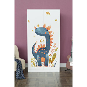 Minik Dino Design "calista" Gardırop 5 Raflı Askılı Çocuk Odasi Elbise Dolabı Beyaz