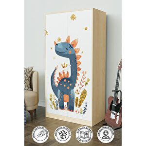 Minik Dino Design "calista" Gardırop 5 Raflı Askılı Çocuk Odasi Elbise Dolabı Akçaağaç
