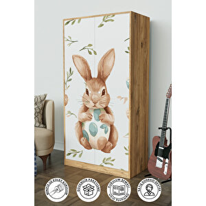 Pretty Rabit Design "calista" Gardırop 5 Raflı Askılı Çocuk Odasi Elbise Dolabı+ Ahşap