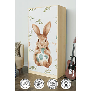 Pretty Rabit Design "calista" Gardırop 5 Raflı Askılı Çocuk Odasi Elbise Dolabı+ Akçaağaç