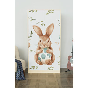Pretty Rabit Design "calista" Gardırop 5 Raflı Askılı Çocuk Odasi Elbise Dolabı+ Akçaağaç
