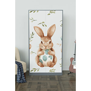Pretty Rabit Design "calista" Gardırop 5 Raflı Askılı Çocuk Odasi Elbise Dolabı+ Antrasit