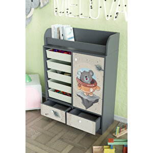 Little Astronaut Design "melova" 5 Sepetli 2 Çekmeceli Çok Amaçlı Oyuncak Dolabı