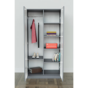 Minik Rüyacı Design "calista" Gardırop 5 Raflı Askılı Çocuk Odasi Elbise Dolabı