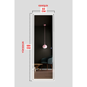 Led Işıklı Boy Aynası Lazer Kumlamalı 60x180 Cm