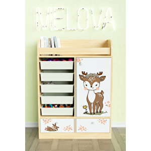 Little Fawn Design "melova" 5 Sepetli 2 Çekmeceli Çok Amaçlı Oyuncak Dolabı