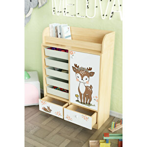 Little Fawn Design "melova" 5 Sepetli 2 Çekmeceli Çok Amaçlı Oyuncak Dolabı