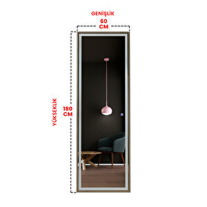 Led Işıklı Boy Aynası Lazer Kumlamalı 60x180 Cm
