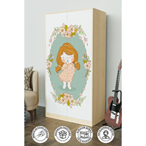 Adorable Design "calista" Gardırop 5 Raflı Askılı Çocuk Odasi Elbise Dolabı Akçaağaç