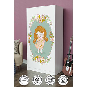 Adorable Design "calista" Gardırop 5 Raflı Askılı Çocuk Odasi Elbise Dolabı Beyaz