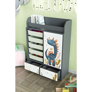 Minik Dino Design "melova" 5 Sepetli 2 Çekmeceli Çok Amaçlı Oyuncak Dolabı