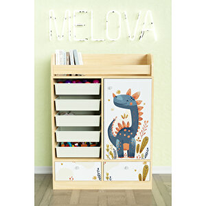 Minik Dino Design "melova" 5 Sepetli 2 Çekmeceli Çok Amaçlı Oyuncak Dolabı