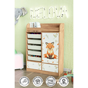 Foxie Design "melova" 5 Sepetli 2 Çekmeceli Çok Amaçlı Oyuncak Dolabı