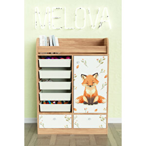 Foxie Design "melova" 5 Sepetli 2 Çekmeceli Çok Amaçlı Oyuncak Dolabı