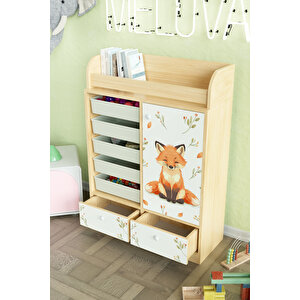 Foxie Design "melova" 5 Sepetli 2 Çekmeceli Çok Amaçlı Oyuncak Dolabı