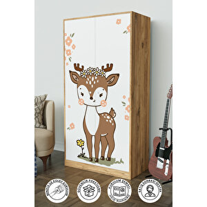 Little Fawn Design "calista" Gardırop 5 Raflı Askılı Çocuk Odasi Elbise Dolabı Ahşap