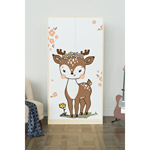 Little Fawn Design "calista" Gardırop 5 Raflı Askılı Çocuk Odasi Elbise Dolabı Akçaağaç