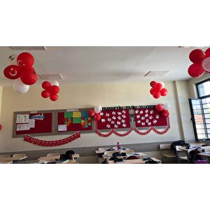 Küçük Ipli Türk Bayrağı Kağıt İpli Bayrak - 1 Adet