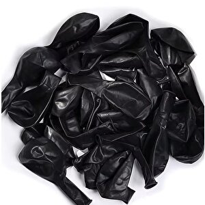 Siyah Balon Parlak Renkli 10'lu Paketli Balon 12 Inç - Siyah