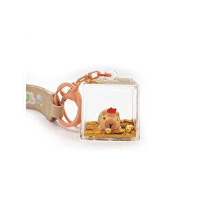 Capybara Anahtarlık Kapibara Sulu Pullu Küp Anahtarlık -uykucu