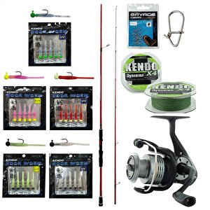 Yekoutdoor Hookworm Lrf Seti Okuma Red Spin 7'0'' 2.12 Cm 1-12 Gr 2 Parça&okuma Revenger Rv-25 Fd Olta Makinesi