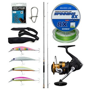 Yek Outdoor Spin Olta Seti Okuma Azaki Spin 274 Cm 12-35 Gr 2 Parça Spin Kamışı&shimano Makina Fx 4000 Fc