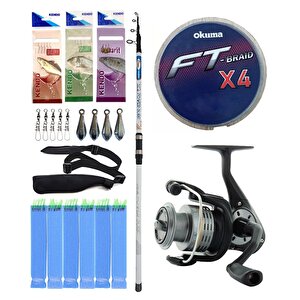 Yek Outdoor Surf Olta Seti Kendo Sea Power Surf 4.20m 100-250gr Olta Kamışı&okuma Revenger Rv-55 Fd Olta Makinesi
