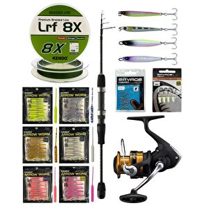 Yekoutdoor Arrow Worm Lrf Seti Okuma Lrf-tele-706ul 212cm 1-8 Gr Lrf Kamışı&shimano Makina Fx 2500 Fc Hg