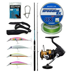 Yek Outdoor Spin Olta Seti Okuma G-power Spin 9' 270cm 7-35 Gr 2 Parça Spin Kamışı&shimano Makina Fx 4000 Fc