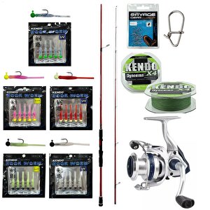 Yekoutdoor Hookworm Lrf Seti Okuma Red Spin 7'0'' 2.12 Cm 1-12 Gr 2 Parça&okuma Aria-1000a 1bb Olta Makinesi
