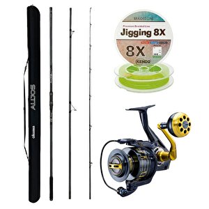 Yekoutdoor Profesyonel Olta Seti Okuma Alijos Surf 435cm 3 Parça&okuma Salina Sa-8000a Olta Makinesi