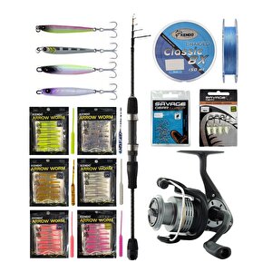 Yekoutdoor Arrow Worm Lrf Seti Okuma Lrf-tele-706ul 212cm 1-8 Gr Lrf Kamışı&okuma Revenger Rv-25 Fd Olta Makinesi