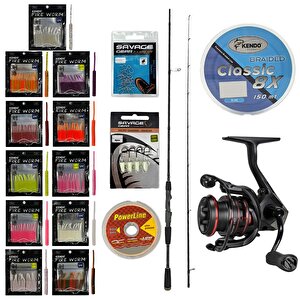 Yekoutdoor Fireworm Lrf Seti Okuma Epixor Lrf Ultra Light Game Spin 213cm 1-8gr 2 Parça Olta Kamışı&okuma Ceymar Hd Chd-2500a 7+1b