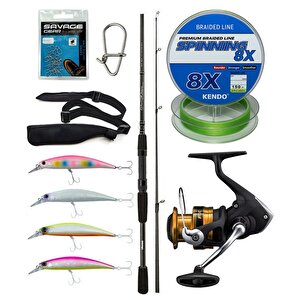Yek Outdoor Spin Olta Seti Okuma Wave Power 8'0 2.44 Cm 15-40 Gr 2 Parça Spin Kamışı&shimano Makina Fx 4000 Fc
