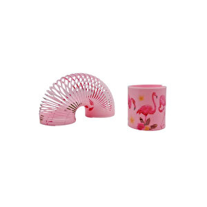 Flamingo Desenli Renkli Stres Yayı Oyuncak Stres Yayı - 5 Cm Çapında - 1 Adet