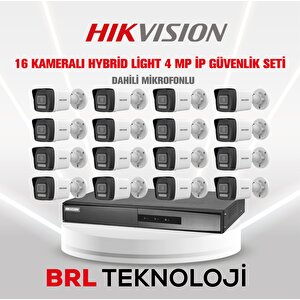 Hikvision 16 Kameralı 4 Mp Hybrid Light İp Güvenlik Kamera Seti Ds-2cd1043g2-liuf (dahili Mikrofonlu)