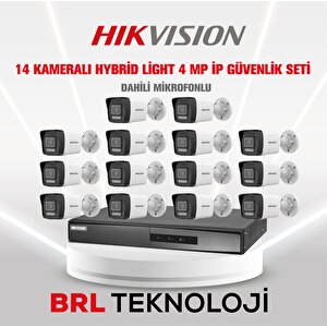 Hikvision 14 Kameralı 4 Mp Hybrid Light İp Güvenlik Kamera Seti Ds-2cd1043g2-liuf (dahili Mikrofonlu)